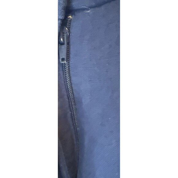 Abercrombie Fitch Women’s Curve Love Dark Blue Linen Blend Wide Leg Pants Size M - Picture 4 of 15